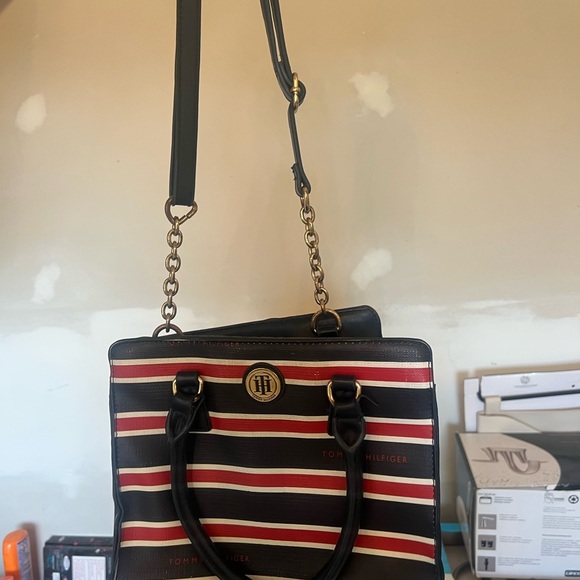 Tommy Hilfiger Red and Black Striped Tote - Picture 5 of 6